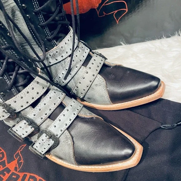 Freebird by Steven Winnie Ice Leather Mid Calf Heeled Boots - Picture 10 of 15